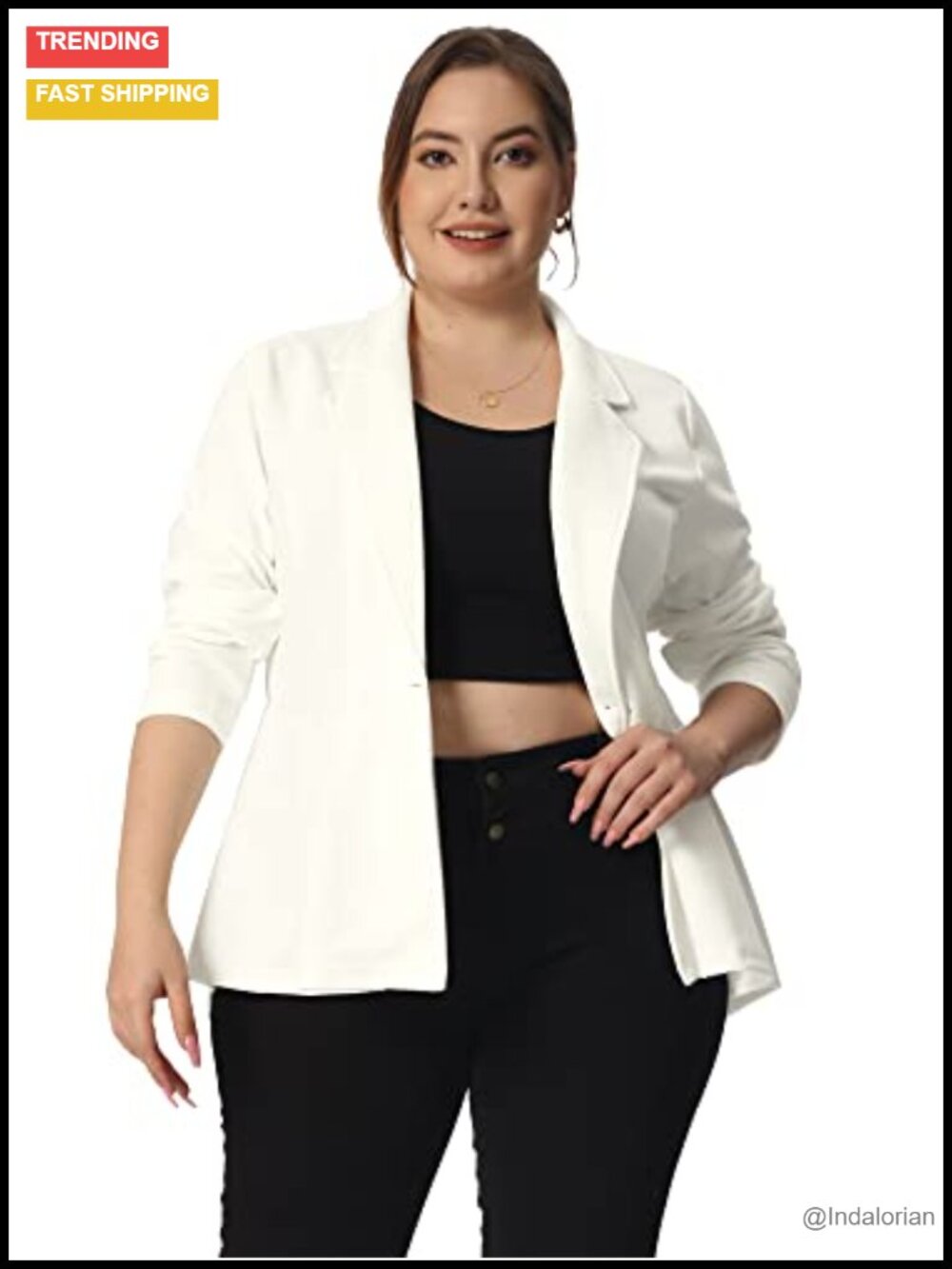 Plus Size Peplum Blazer Notched Lapel Ruffled Business Casual Work Jacket